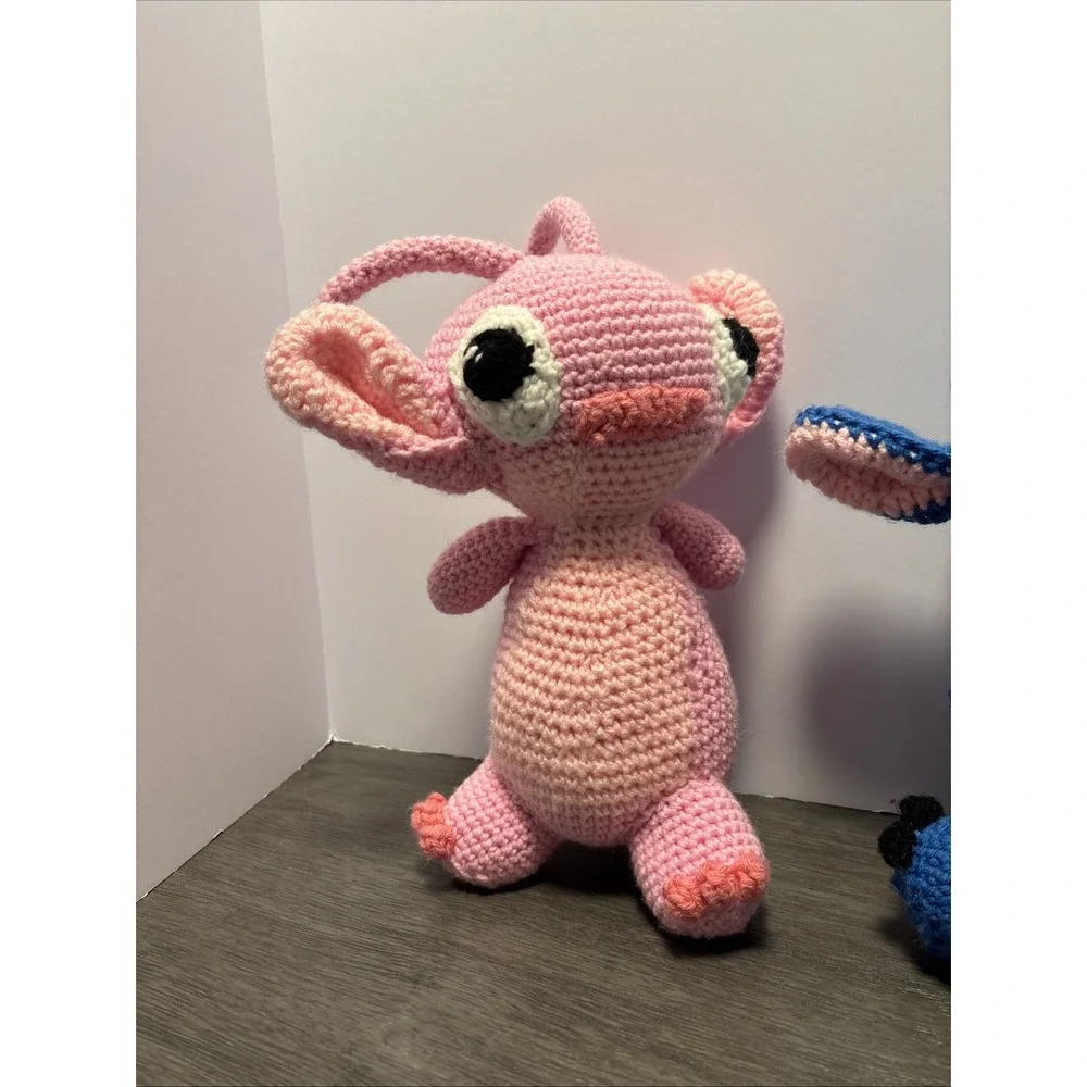 Angel & Stitch -Lilo &‎ Stitch Disney Plush Handmade Crochet Amigurumi 11 Inch